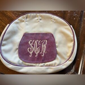 Vintage - Khaki and leather detail Bermuda Bag Cover with embroidery